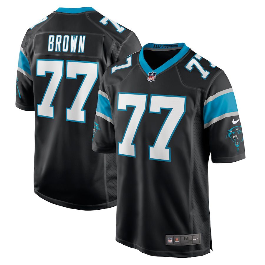 Men Carolina Panthers #77 Deonte Brown Nike Black Game Player NFL Jersey->carolina panthers->NFL Jersey